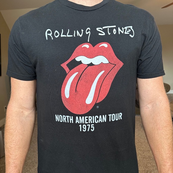 Rolling Stones North American Tour 1975 Large Men's Short Sleeve Tee - Picture 1 of 9